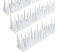 KOKMEYA Spigoli per uccelli, 1,2 m di altezza, 3 punte in plastica anti piccione per esterni, per tenere lontani gli uccelli dai picchi, piccioni, procioni (trasparenti)