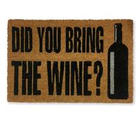 KOKO DOORMATS Zerbino ingresso casa in Fibra di Cocco “Did you bring the Wine?” | Tappeto Ingresso Esterno con Base Antiscivolo in PVC | Design Simpatico e Resistente da 40x60 cm per Porta d’Ingresso