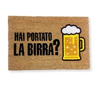 KOKO DOORMATS Zerbino ingresso casa in Fibra di Cocco “Hai Portato La Birra?” | Tappeto Ingresso Esterno con Base Antiscivolo in PVC | Design Simpatico e Resistente da 40x60 cm