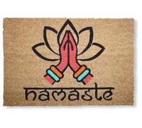KOKO DOORMATS Zerbino Ingresso casa - Tappeto divertenti in fibra di cocco e base antiscivolo da PVC, da esterno e interno con misure 40x60cm (Namaste)