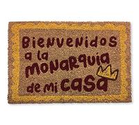 KOKO DOORMATS Zerbino Ingresso casa - Tappeto divertenti in fibra di cocco e base antiscivolo da PVC, da esterno e interno con misure 40x60cm (Bienvenido a la Monarquía)