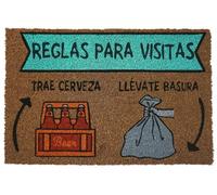 KOKO DOORMATS Zerbino Ingresso casa - Tappeto divertenti in fibra di cocco e base antiscivolo da PVC, da esterno e interno con misure 40x60cm (Reglas para Visitas)