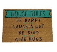 KOKO DOORMATS Zerbino Ingresso casa - Tappeto divertenti in fibra di cocco e base antiscivolo da PVC, da esterno e interno con misure 40x60cm (House Rules)
