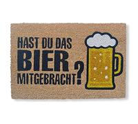 KOKO DOORMATS Zerbino Ingresso casa | Tappeto ingresso casa divertenti, in fibra di cocco e base tappeto antiscivolo da PVC | Zerbini per ingresso esterno con misure 40x60x1,5 cm. (Hast du das Bier)