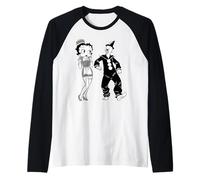 Koko Il Pagliaccio Fantasma e Fidanzata Vintage Cartone Animato Maglia con Maniche Raglan