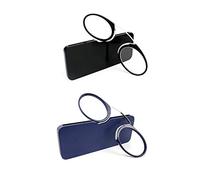 KoKoBin 2 pezzi Occhiali da lettura unisex compatti Ausilio visivo Mini clip nasale Occhiali da lettura senza stanghette Antiscivolo Ausilio per la lettura - Sempre a portata di mano +1,0