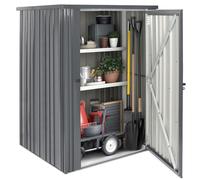 KoKoBin Capanno per Attrezzi da Giardino - casetta da giardino 110 x 110 x 160 cm per Prato Patio Cortile con porta a battente Capanno di stoccaggio - Grigio scuro (Grigio scuro, 110 x 110 x 160 cm)