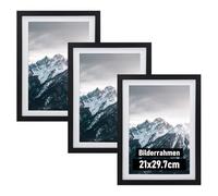 KoKoBin confezione da 3 cornici A4, cornici nere per foto, certificati, immagini e poster (3 Pack Nero, 20 * 30(A4))