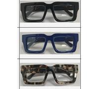 KoKoBin Confezione da 3 occhiali da lettura in stile Oprah per donna e uomo, occhiali con filtro luce blu, montatura quadrata elegante con cerniera a molla (Nero/leopardata/grigio leopardata, 3, x)