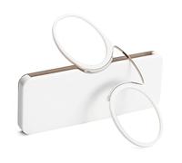 KoKoBin Lenti da lettura unisex compatte con mini clip per il naso, senza aste, antiscivolo, aiuto per la lettura, sempre a portata di mano, bianco