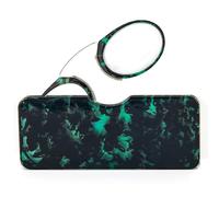 KoKoBin Lenti da lettura unisex compatte, mini clip per occhiali da lettura senza ferretto, antiscivolo, per la lettura, sempre a portata di mano (verde leopardo+2,5)