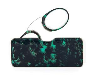 KoKoBin Lenti da lettura unisex compatte, mini clip per occhiali da lettura senza ferretto, antiscivolo, per la lettura, sempre a portata di mano (verde leopardo+1,5)