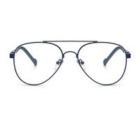 KoKoBin Montatura in metallo vintage occhiali da lettura aviatore rospo telaio obiettivo anti luce blu donna uomo computer occhiali da lettura (blu, 0)
