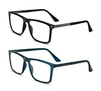 KoKoBin Occhiali da lettura anti luce blu, per uomo e donna, filtro luce blu, per la lettura, cerniera a molla in metallo, occhiali a schermo intero (2 pezzi, 2)