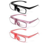 KoKoBin Occhiali da lettura portatili e girevoli per uomo e donna che si aprono a ribalta (Confezione da 3, 1.5, x)