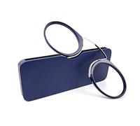 KoKoBin Occhiali da Lettura Senza Ramo per Uomini e Donne, Mini Portatile Morsetto Naso Occhiali da Lettura Leggeri (Blu, 1, diotters)