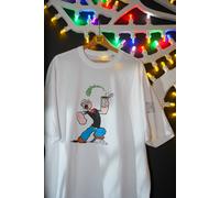KOKOBO T-Shirt "Braccio di Ferro" - Oversized Bianca Popeye Cartoon Art 14°