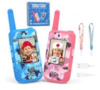 KOKODI Walkie-talkie per Bambini 3-9 Anni, Ricaricabile con Schermo | Ampia portata per Esterni e Giardino,Trasmissione Immagini in Tempo Reale,Giocattolo d’Avventura per Stimolare la Creatività