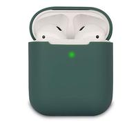 KOKOKA Custodia in Silicone Compatibile con AirPods 2 Custodia, Silicone Protettiva Case Cover per Airpods 2, LED Anteriore Visibile, Deep Green