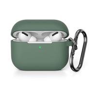 KOKOKA Custodia in Silicone Compatibile con AirPods Pro 2, Case Cover Protettiva in Premium Silicone per Airpods Pro 2 (2022 Released) Custodia con Moschettone, LED Frontale Visibile, Deep Green