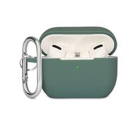KOKOKA Custodia in Silicone Compatibile con AirPods Pro 2019, Case Cover Protettiva in Premium Silicone per Airpods Pro Custodia con Moschettone, LED Frontale Visibile, Deep Green