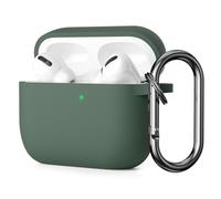 KOKOKA Custodia in Silicone Compatibile con AirPods Pro 3 Case, LED Anteriore Visibile, Case Cover Protettiva Antiurto in Silicone Morbido per Airpods Pro 3 Generazione 2025 con Moschettone,Deep Green