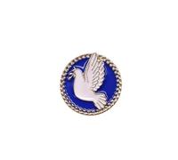 Kokoma Simpatica spilla a forma di colomba della pace, da donna, smaltata, blu reale e bianco, spilla decorativa da bavero, spilla da balia per abiti, accessori e gioielli