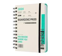 Kokonote: Agenda Petit 2024 Boarding Pass, Agenda 2024 12 mesi, Gennaio-Dicembre 2024, 2 giorni per pagina, 11,7x16,7 cm, agenda 2024 tascabile, agenda 2024 settimanale piccola