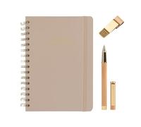 Kokonote: Agenda Settimanale 2025-2026 Scolastica A5 Misty Beige + Portapenna Clip da Agenda + Penna Colore Inchiostro Nero - Regalo Cancelleria Aesthetic
