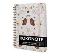 Kokonote Agenda Settimanale 2027 Bambina Jour Florale | Agenda 2027 settimanale, weekly planner, wire-o, copertina rigida, segnalibri, stickers, elastico, 18 x 21,5 cm, 12 mesi