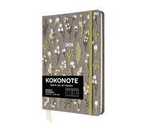 Kokonote Agenda 2026 settimana vista verticale Cozy Bloom - Agenda annuale con copertina ricamata