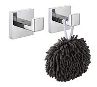 KOKOSIRI Gancio per asciugamano da bagno, gancio appendiabiti da parete, gancio per asciugamano da bagno, gancio per accappatoio, in acciaio inox, resistente, montaggio a parete, cromato lucido,