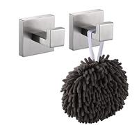 KOKOSIRI Gancio per asciugamano da bagno, montaggio a parete, gancio quadrato per accappatoio, bagno, cucina, garage, resistente montaggio a parete, acciaio inossidabile SUS 304, nichel spazzolato,
