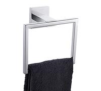 KOKOSIRI Portasciugamani da bagno ad anello per asciugamano da bagno, da parete, in acciaio inox, stile moderno, cromato lucido, B3004CH