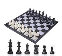 KOKOSUN Scacchi da viaggio Scacchiera magnetica pieghevole, pezzi in bianco e nero, conveniente, giocattoli educativi/regalo per bambini e adulti (36 x 36 cm)