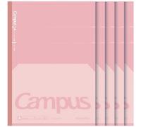 KOKUYO Campus Composition - Taccuino Kimochii, confezione da 5 quaderni semi-B5, rosa, a righe da 7 mm, 30 fogli a righe per la scuola, per lavoro, studio, appunti, importazione giapponese