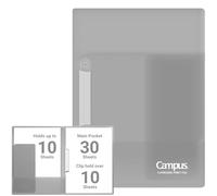 Kokuyo Campus FU-CE755M - Cartella portadocumenti, formato A4, colore: Grigio