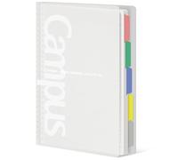 KOKUYO Campus - Quaderno a spirale a 5 soggetti, formato A5, ricaricabile, con 5 divisori per linguette, capacità fino a 65 fogli, 100 fogli in carta a righe punteggiate da 6 mm, trasparente