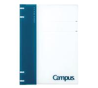 KOKUYO Campus - Quaderno ricaricabile con raccoglitore ad anelli sottile, formato B5, 5 x 5 cm, con pagina del titolo personalizzabile, capacità 40 fogli, adatto per fogli sfusi a 26 fori, blu navy