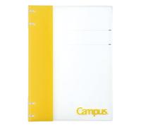 Kokuyo Campus RU-NP704Y - Quaderno ad anelli sottile, formato B5, 5 x 5 cm, con pagina del titolo personalizzabile, capacità 40 fogli, adatto per fogli sfusi a 26 fori, colore: giallo