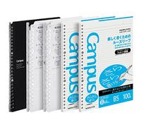 KOKUYO Campus Smart - Raccoglitore ad anelli, fino a 25 fogli, B5, 26 fori, set da 1, 2 trasparenti e 200 fogli, colore bianco (SP700D+T+836BT/N)