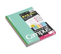 Kokuyo Campus - Taccuino Semi-B5, 30 pagini, Multicolore (viola, blu, verde, giallo e rosa), Confezione da 5 Pezzi