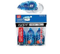 Kokuyo Co., Ltd Dispenser di nastro adesivo Dot Liner, colla forte in rotolo da 8,4 mm, confezione avvolgitubo DM400-08 e 3 ricariche da 16 m D400-08, Import Japan