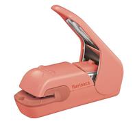 Kokuyo Harinacs - Pinzatrice senza punti, desktop e portatile, capacità fino a 5 fogli, senza punti metallici, portatile e compatta senza fori, colore salmone rosa, importazione dal Giappone