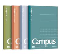 KOKUYO Quaderni per composizione, confezione da 4 quaderni a righe Campus, formato A5, per la scuola, a righe da 8 mm, 40 fogli, tinta unita, per donne, lavoro, studio, prendere appunti