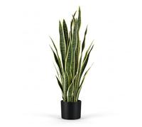 KOL Pianta artificiale di serpente Sansevieria da 0,9 m, per interni ed esterni, 32 foglie spesse realistiche in finta seta, decorazione per la casa e il giardino, pianta della lingua suocera, 88,9