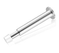 KOLAKO Fermaporta da parete, lungo in acciaio inox e gomma, resistente, moderno, regolabile, per battiscopa, argento spazzolato