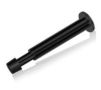 KOLAKO Fermaporta lungo per battiscopa, nero, 1 pezzo, montaggio a parete, regolabile, moderno, resistente, in acciaio inox, punta in gomma, silenzioso, tranquillità