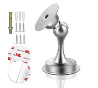 KOLAKO Fermaporta magnetico, adesivo magnetico da pavimento, in acciaio inox, resistente, invisibile, per esterni, per battiscopa, colore argento