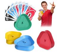 Kolamom 4 supporti triangolari per carte da gioco, in plastica, per anziani e adulti
